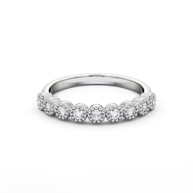 Ruby Half Eternity Round Lab Diamond Bezel with Milgrain Ring